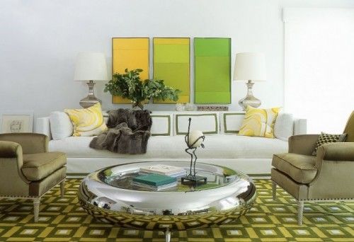 white green yellow chic living room 665x456