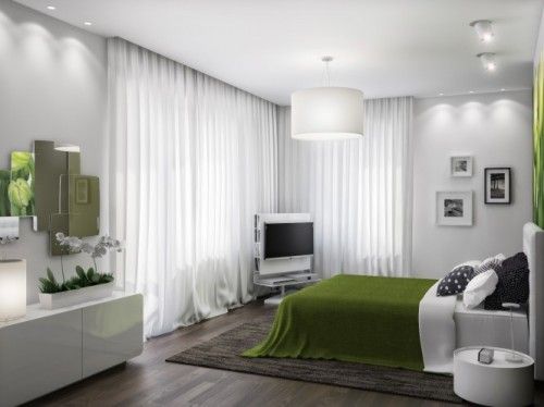Green white bedroom scheme 665x498