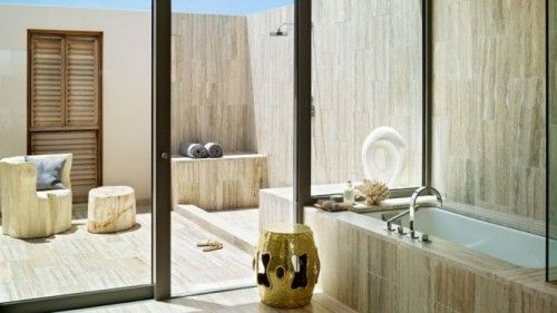 outdoor shower marble tile bathroom 665x374