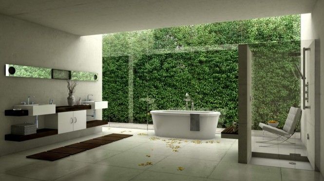 White modern bathroom design