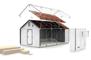 solar powered flat pack refugee shelters by ikea designboom02