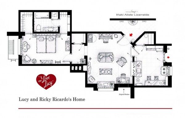 13 I-Love-Lucy-Lucy-and-Ricardos-Home-Floor-Plans-600x383