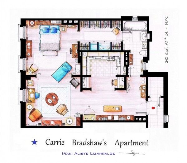 7 Sex-and-the-City-Carrie-Bradshaws-Apartment-Floor-Plans-600x523