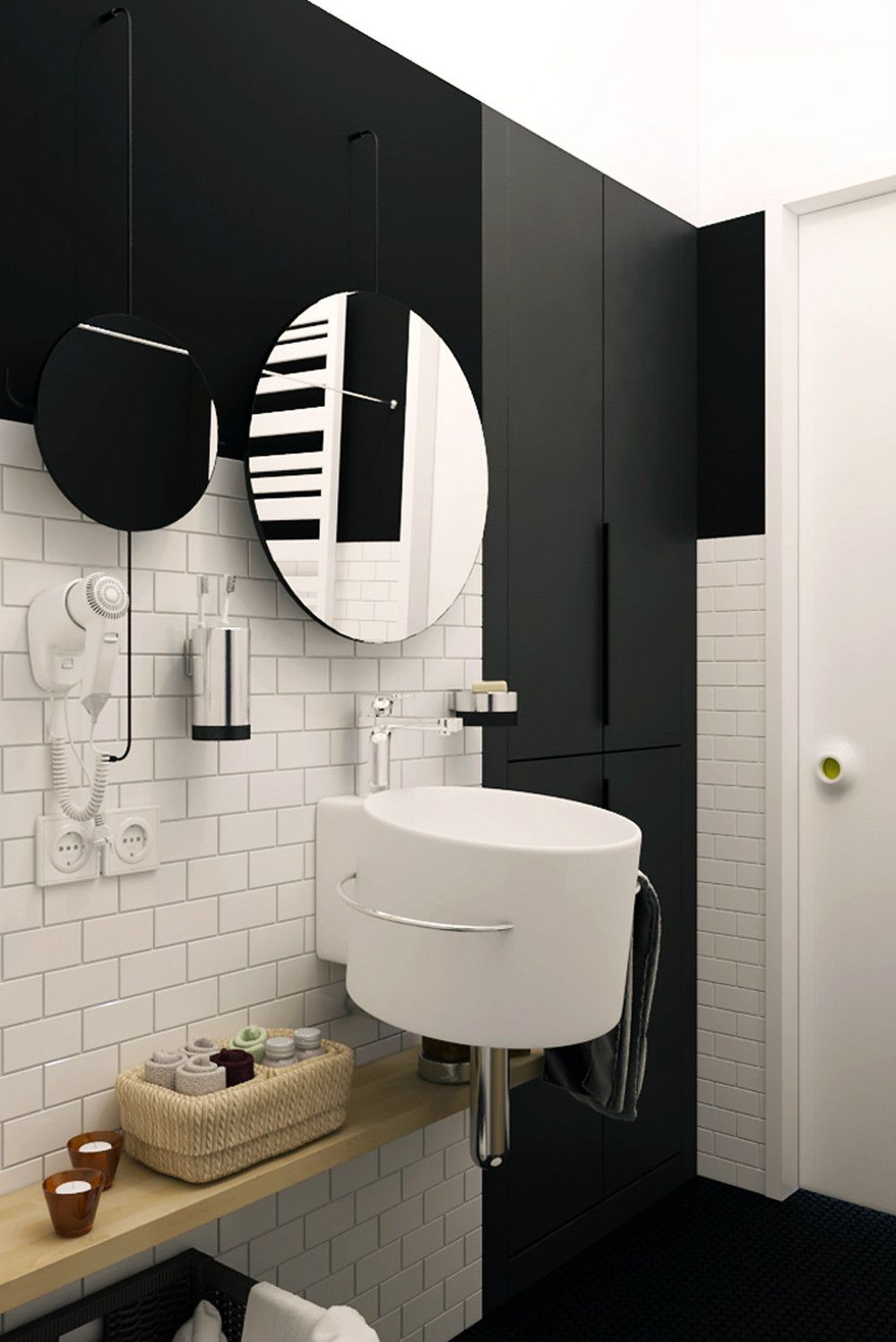 Black-and-white-bathroom