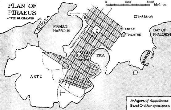 Bản đồ quy hoạch Piraeus của Hippodamus
