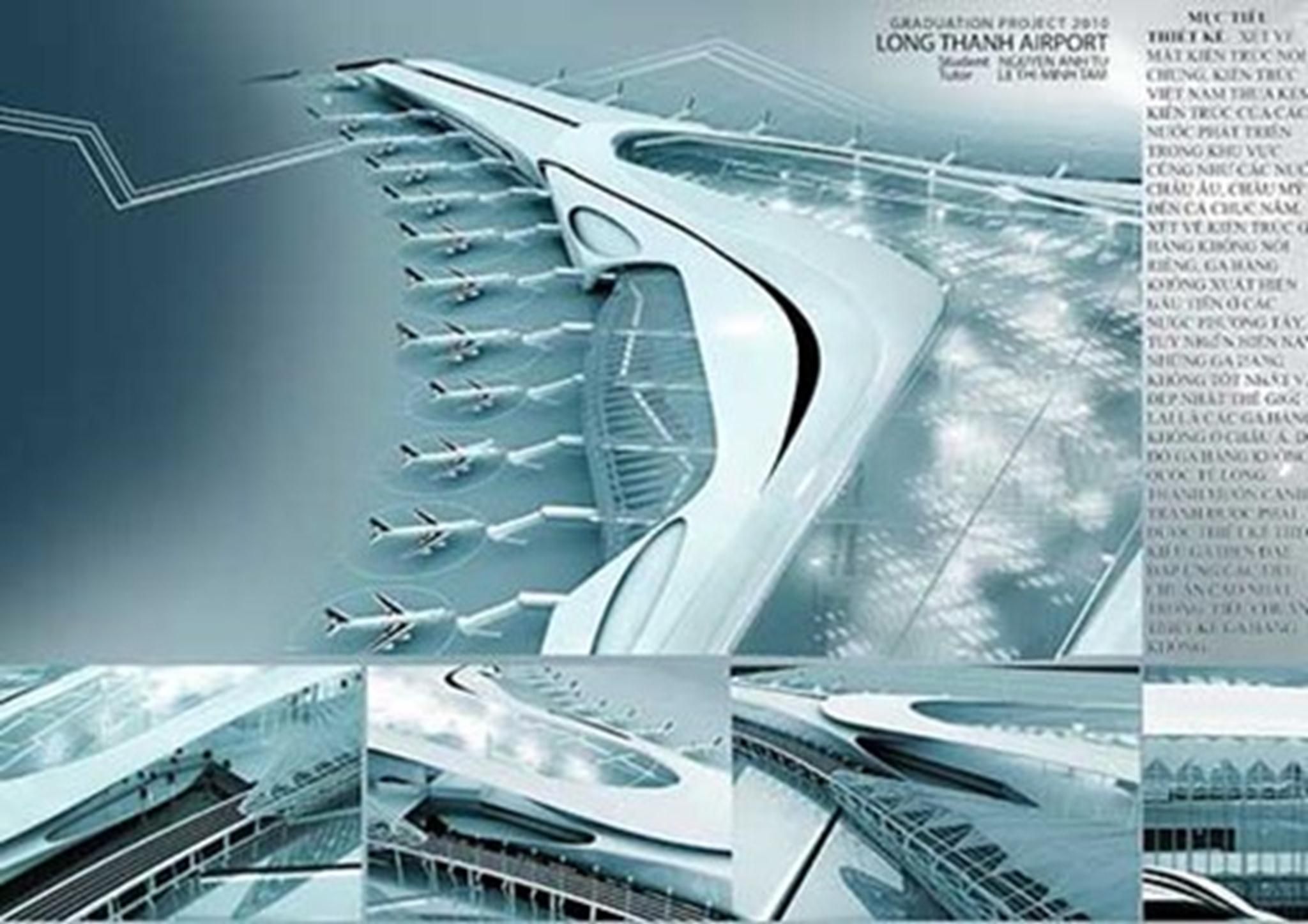 Đồ án thiết kế sân bay Long Thành được đánh giá xuất sắc của sinh viên kiến trúc.