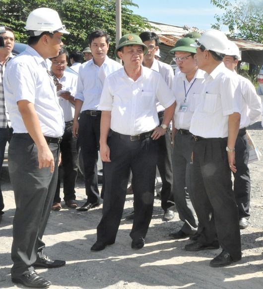 Bí thư Thành ủy Trần Thọ kiểm tra tiến độ thi công các dự án trên địa bàn Q. Ngũ Hành Sơn