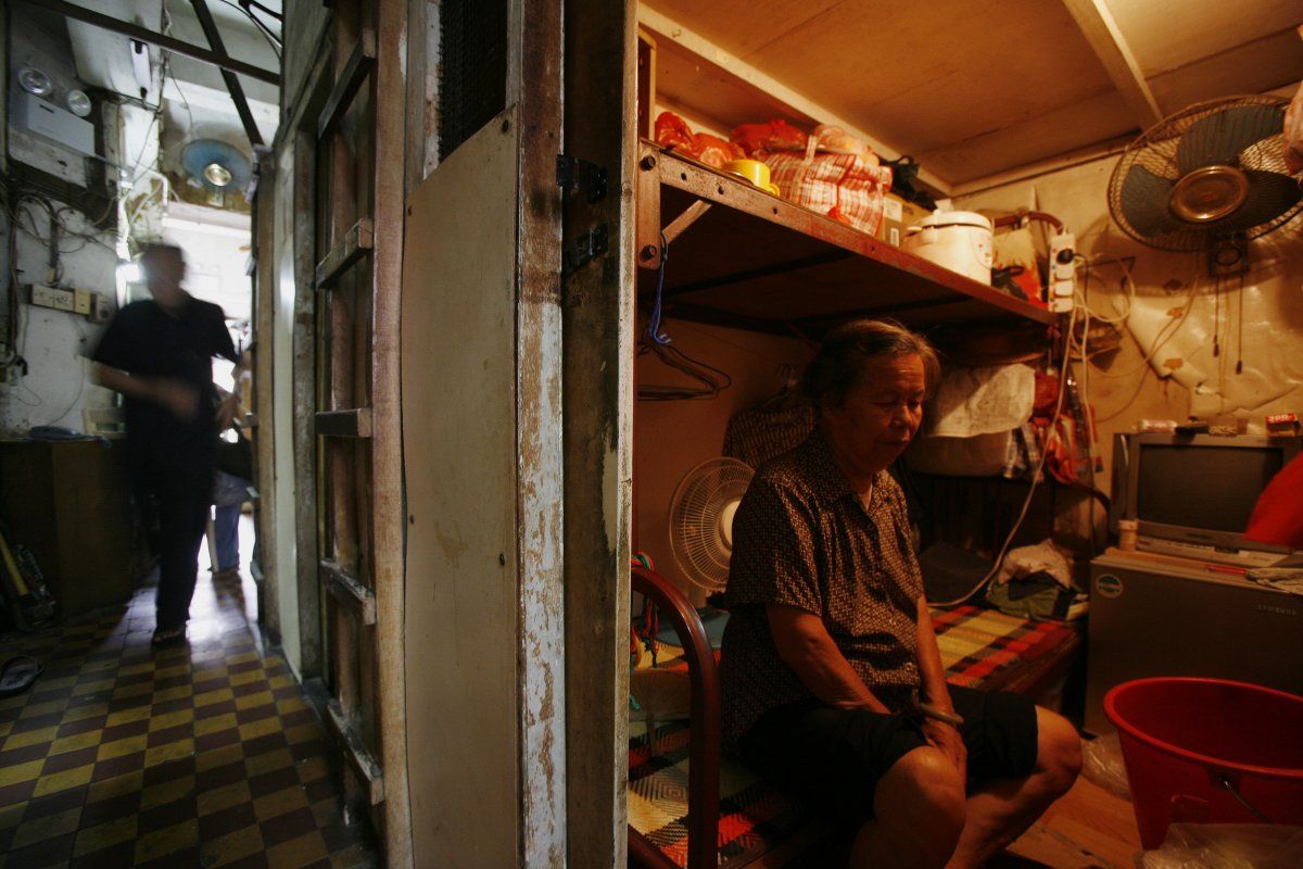 inside a 600 square foot apartment complex in hong kong sit 19 units all measuring less than 25 square feet they are known as cubicle homes or more ominously coffin homes