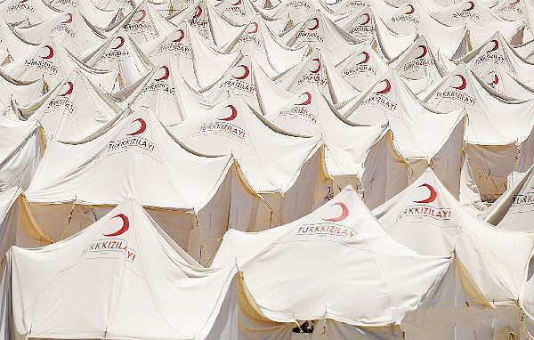 Tents donated by Turkish Red Crescent
