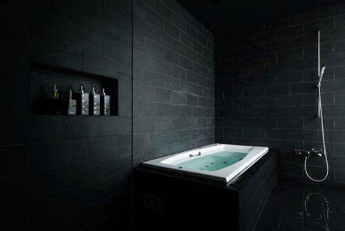 black bathroom