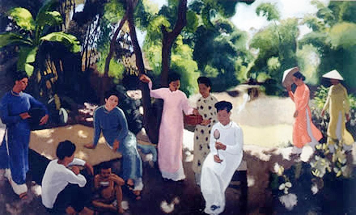 Bức tranh sơn dầu “Phụ nữ và trẻ em” vẽ năm 1934 của Inguimberty.