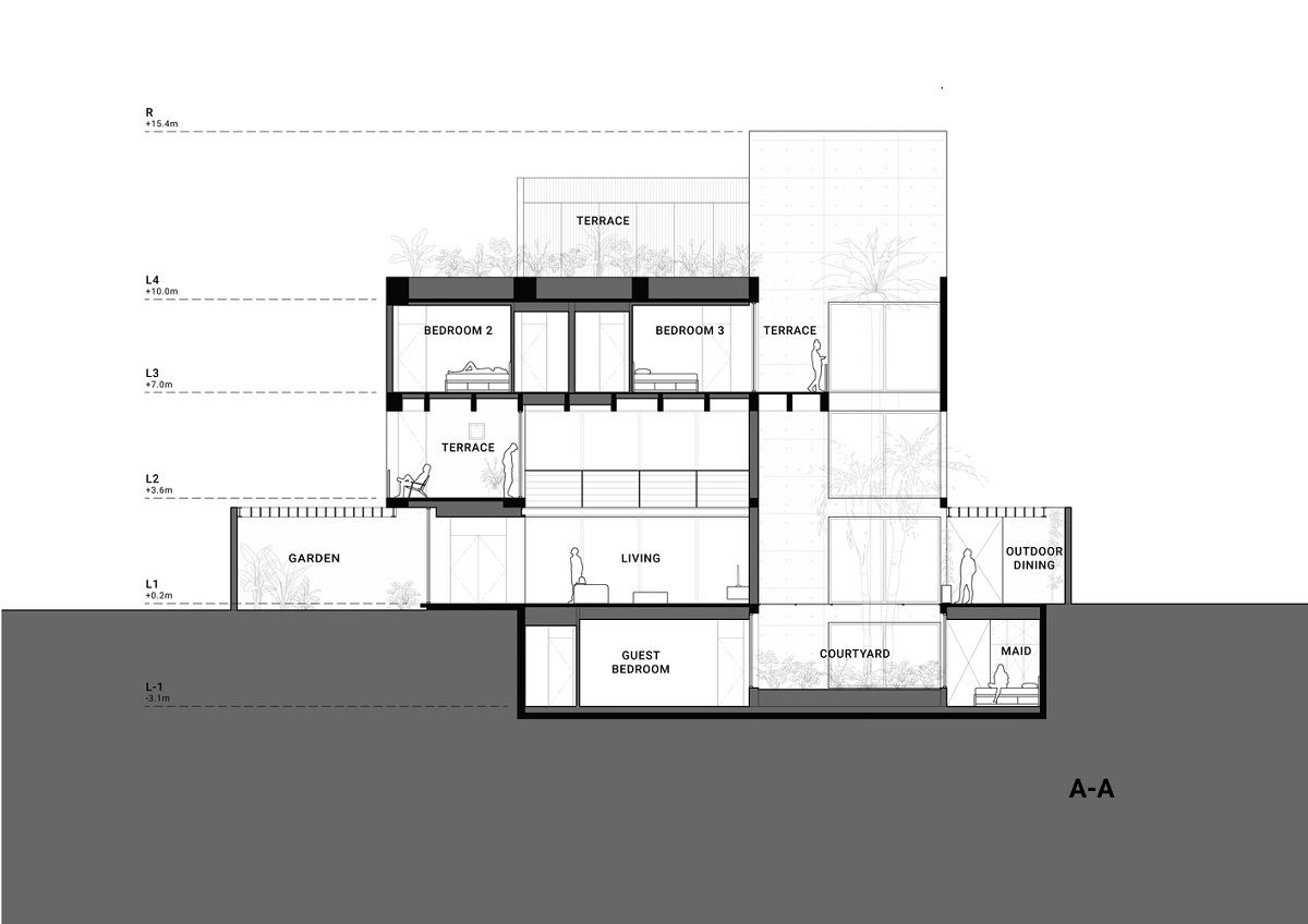 “Bunker House”: Ngôi nhà với kết cấu bê tông thô | Nha Dan Architects
