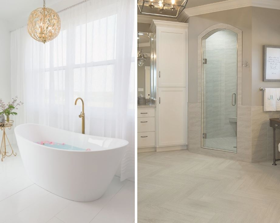 Học kiến trúc sư cách để biến căn phòng tắm cơ bản thành phòng tắm chuyển tiếp chuyên nghiệp