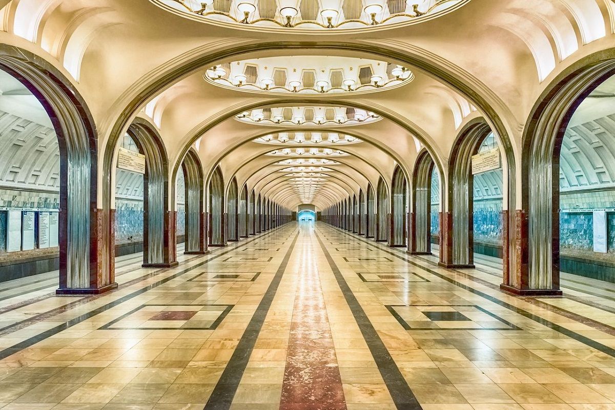 Mayakovskaya station Moscow Russia