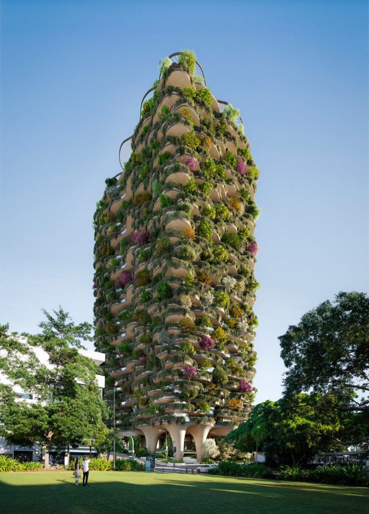 Vén màn bức tranh thực vật bao quanh chung cư đô thị cao tầng Brisbane - Koichi Takada