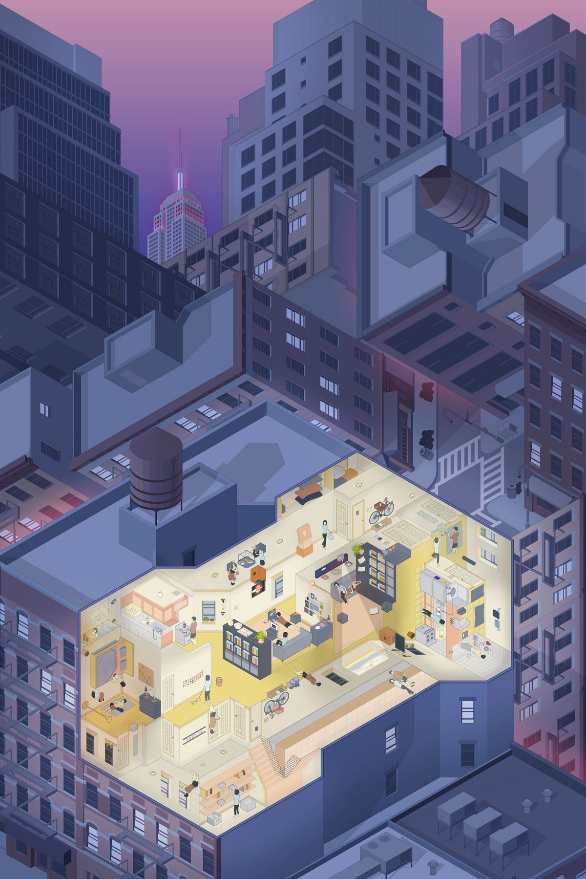 10 bản vẽ kiến ​​trúc biểu hiện cuộc sống trong đại dịch