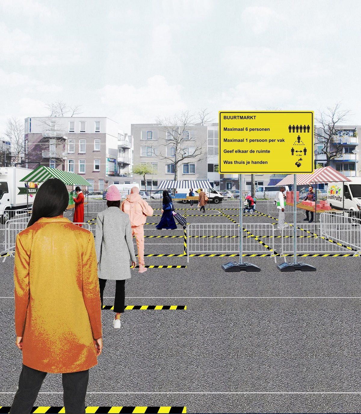 Mô hình chợ thực phẩm siêu nhỏ hỗ trợ phòng dịch ở Hà Lan | Shift Architecture Urbanism