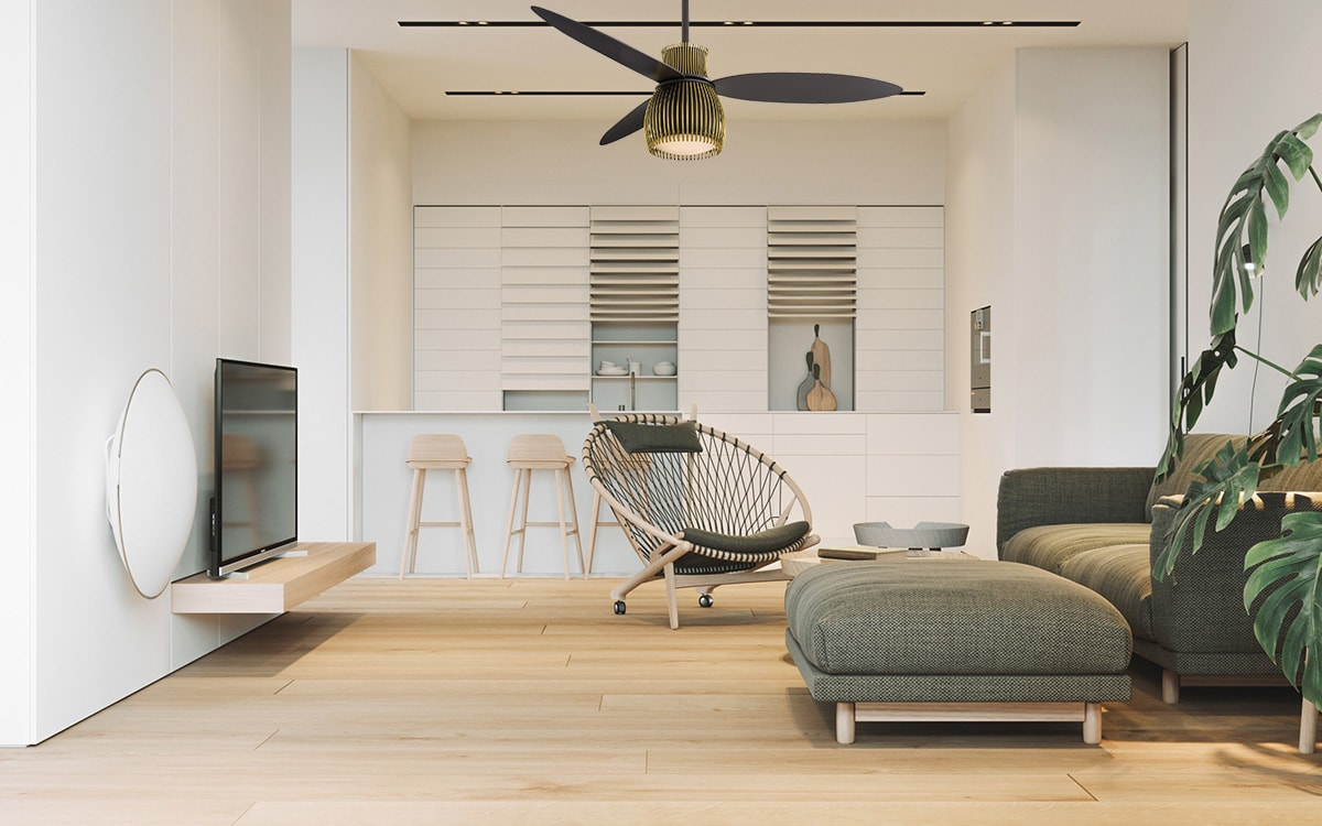 Quạt trần trang trí – Giải pháp không gian 3 trong 1 trong thiết kế nội thất hiện đại