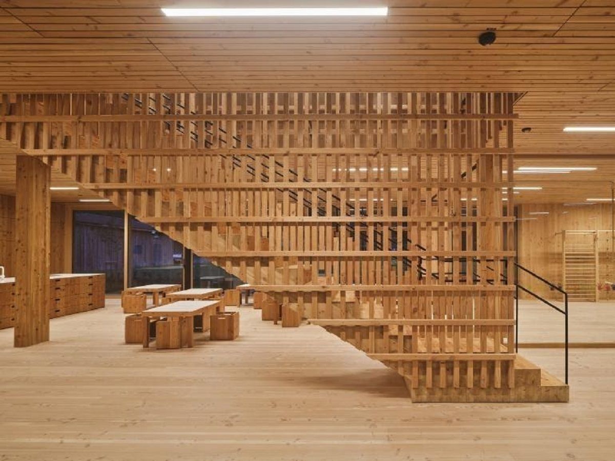 Trường mẫu giáo ở Áo tôn vinh vật liệu gỗ tự nhiên