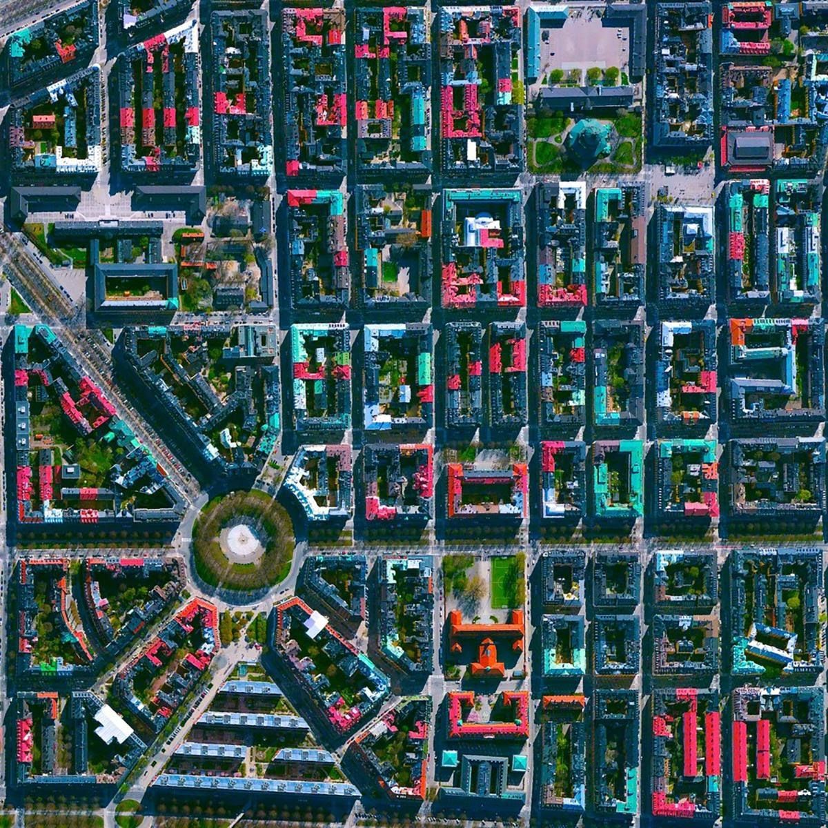 Một số kiểu quy hoạch đô thị và khu vực công cộng nhìn từ trên cao