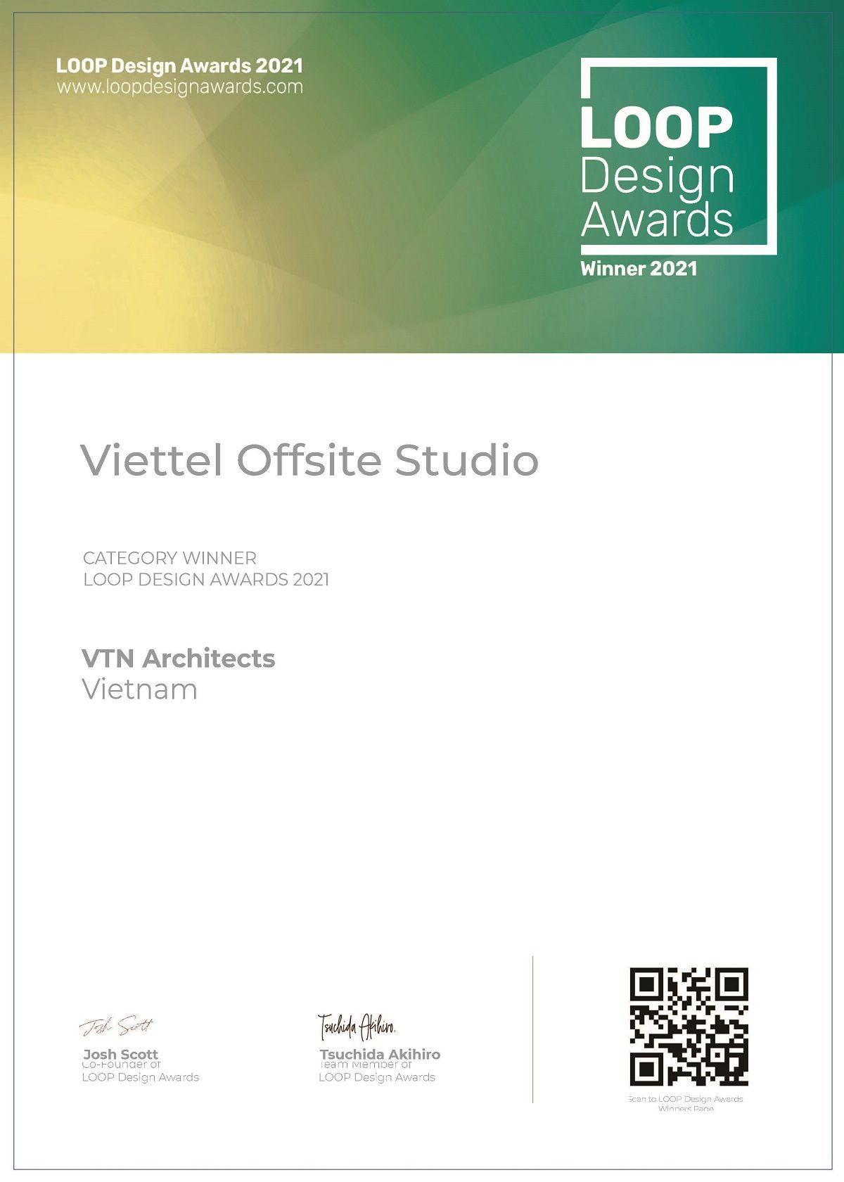 Võ Trọng Nghĩa Architects đạt giải thưởng LOOP Design Award 2021 với công trình Viettel Offside Studio