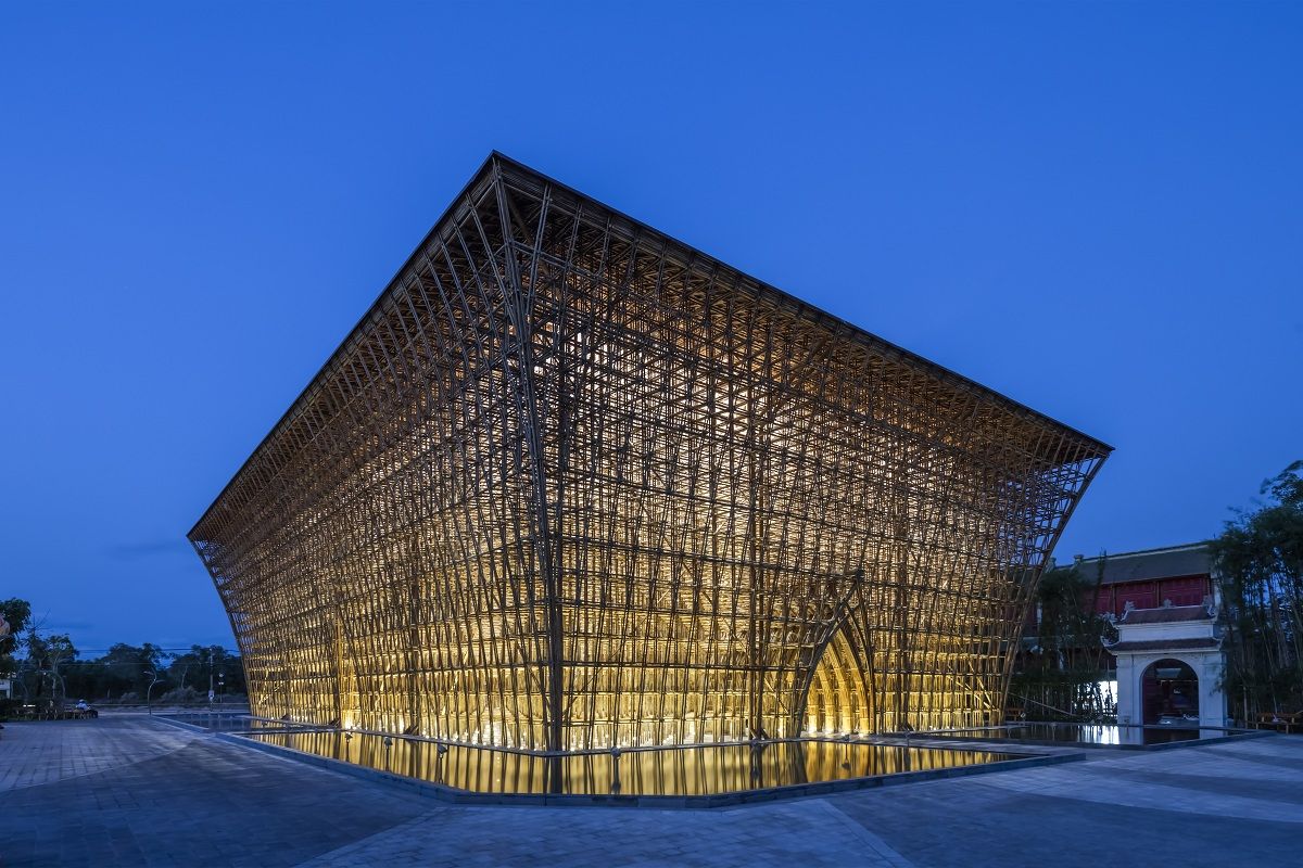 Kết cấu làm từ 42.000 cây tre của Nhà đón Grand World Phú Quốc